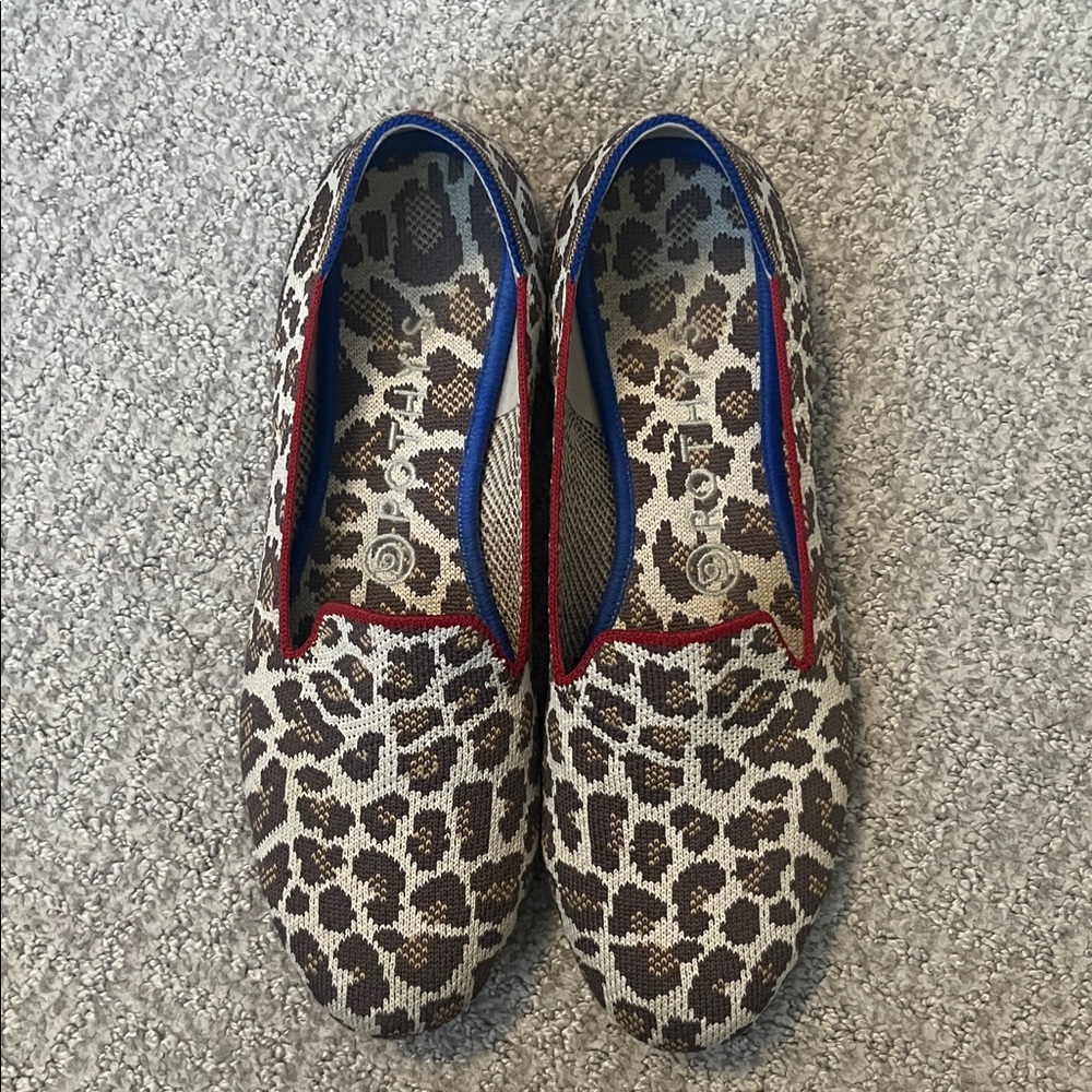 Rothy’s The Loafer Leopard Mocha Spot Sz 8.5